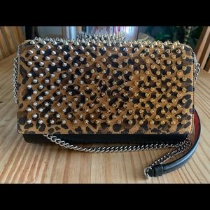 Christian Louboutin Paloma leopard-print clutch